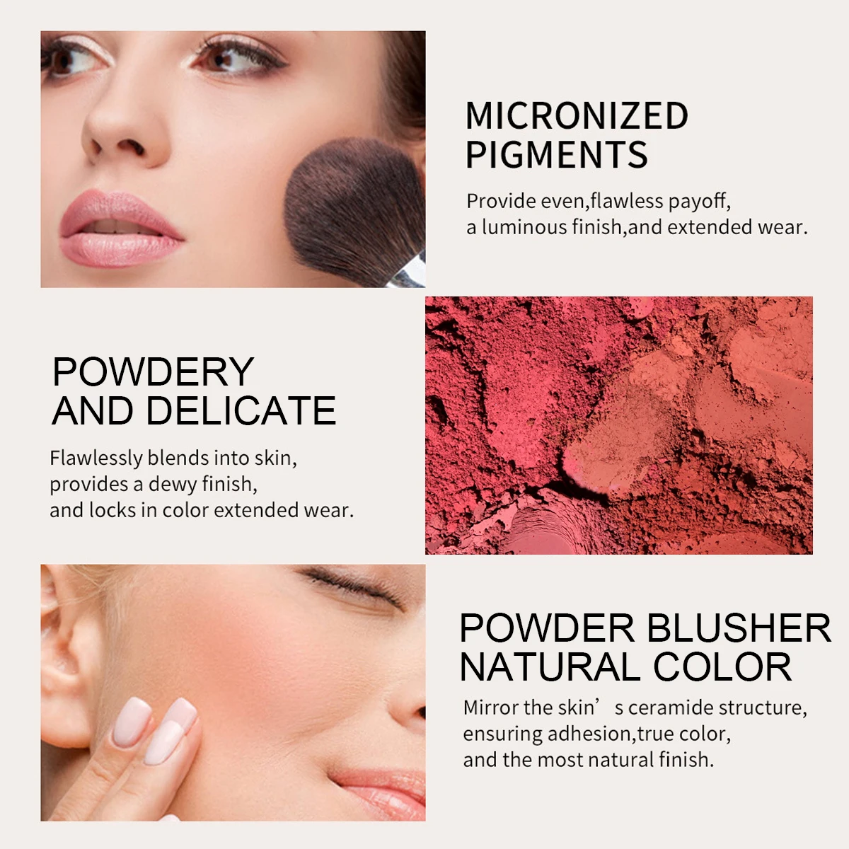 6 Colors Powder blush Orange Warm Autumn and Winter Rose petals Blush plate Makeup