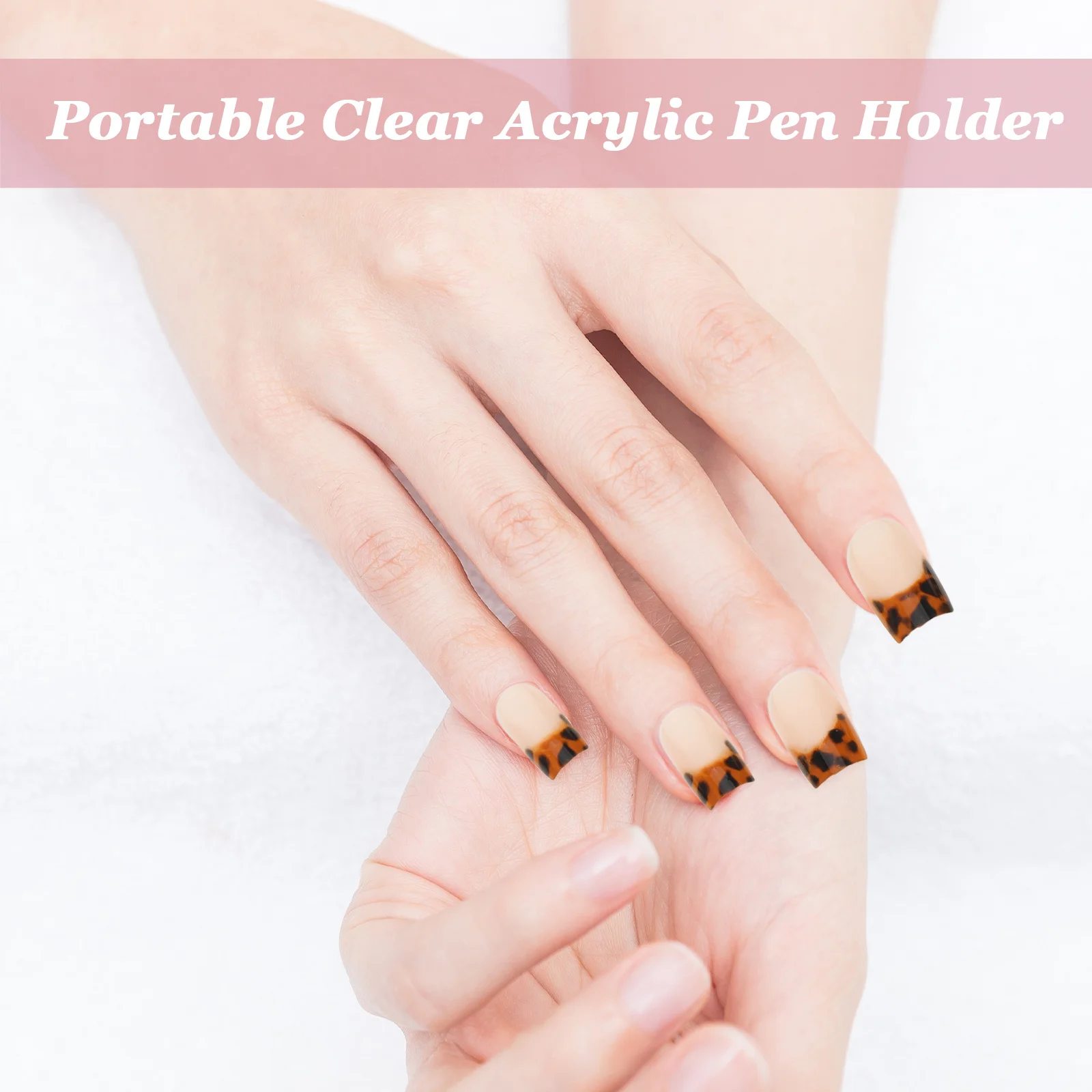 

24Pcs Leopard Print Press on Nails Medium Length Full Cover False Nail Tips Detachable Wearable Glue on Nails Home Salon