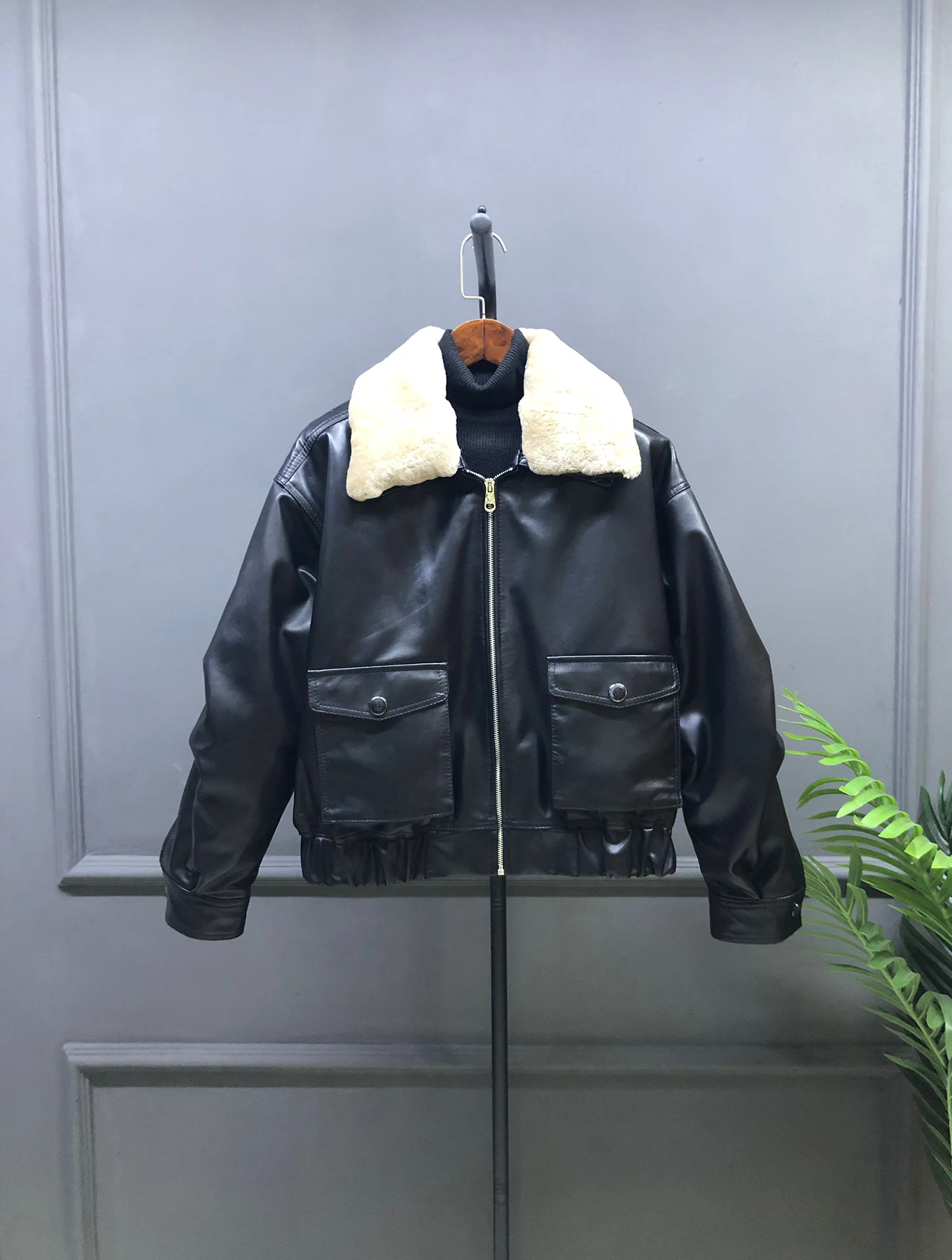 Warmte-isolerende jas met wollen kraag, katoenen vulling, casual, losvallend model, ritsontwerp voor jonge vrouwen, dagelijks gebruik