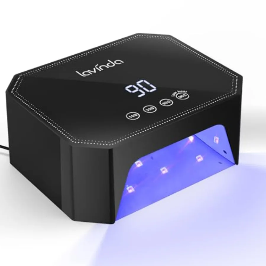 54W UV LED Nail Lamp Plug-in Gel Nail Light with LCD Display 4 Timers Auto Sensor Dual Wavelength Nail Dryer for Home and Salon