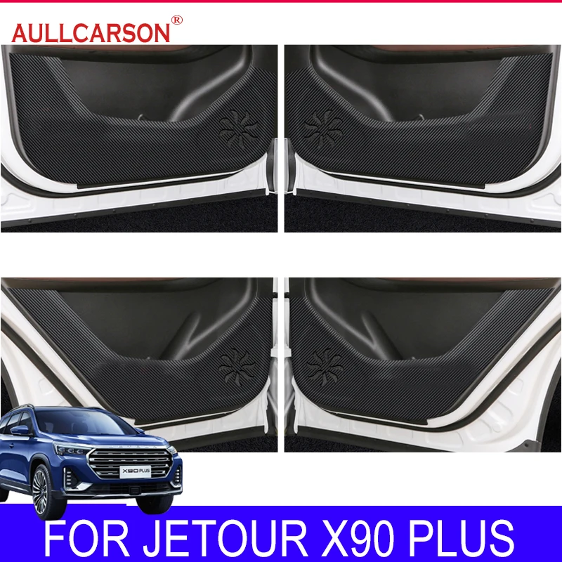 For Chery Jetour X90 Plus 2023 2024 Door Anti Kick Pad Protection Stickers Carbon Fiber Inner Side Edge Film Car Accessories