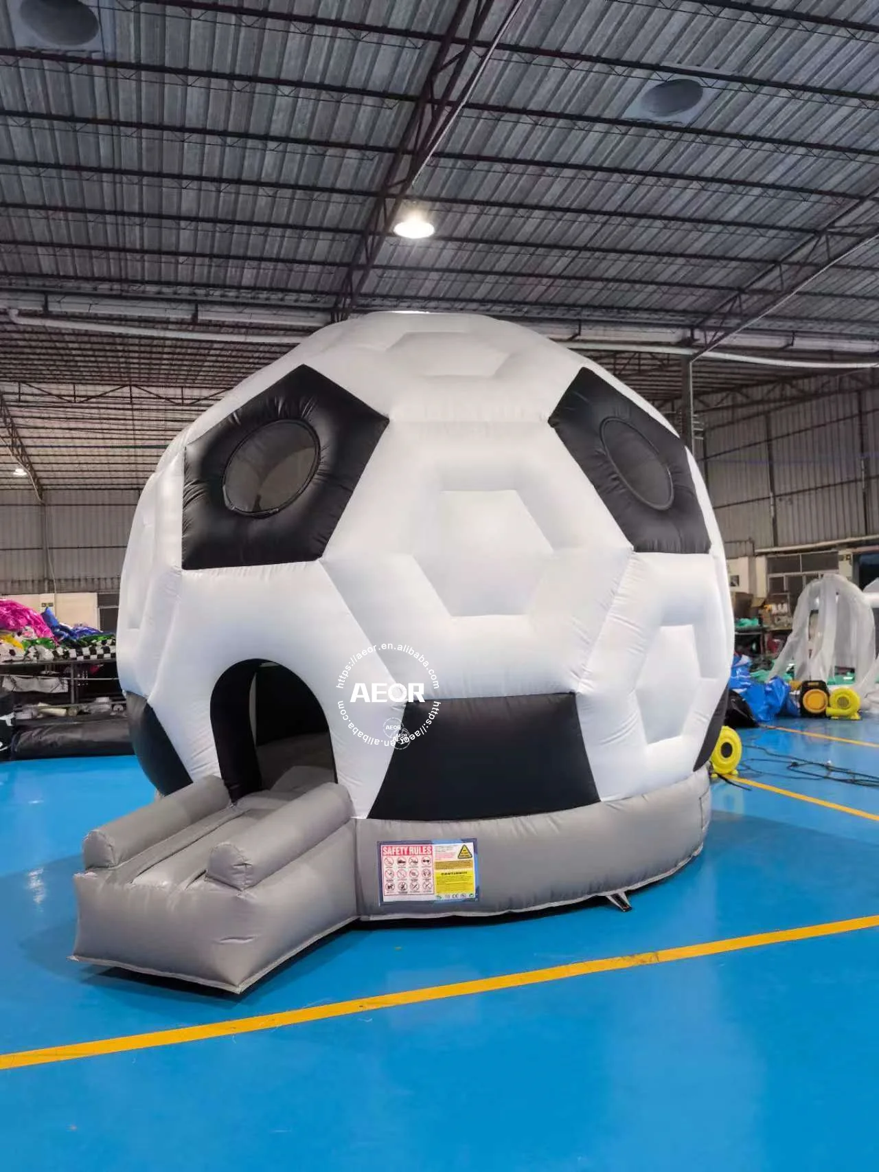 Outdoor Inflatable Bounce House Castle Soccer Dome CE Certified 0.55mm PVC Tarpaulin Commercial Use Carnival/Community Fairs