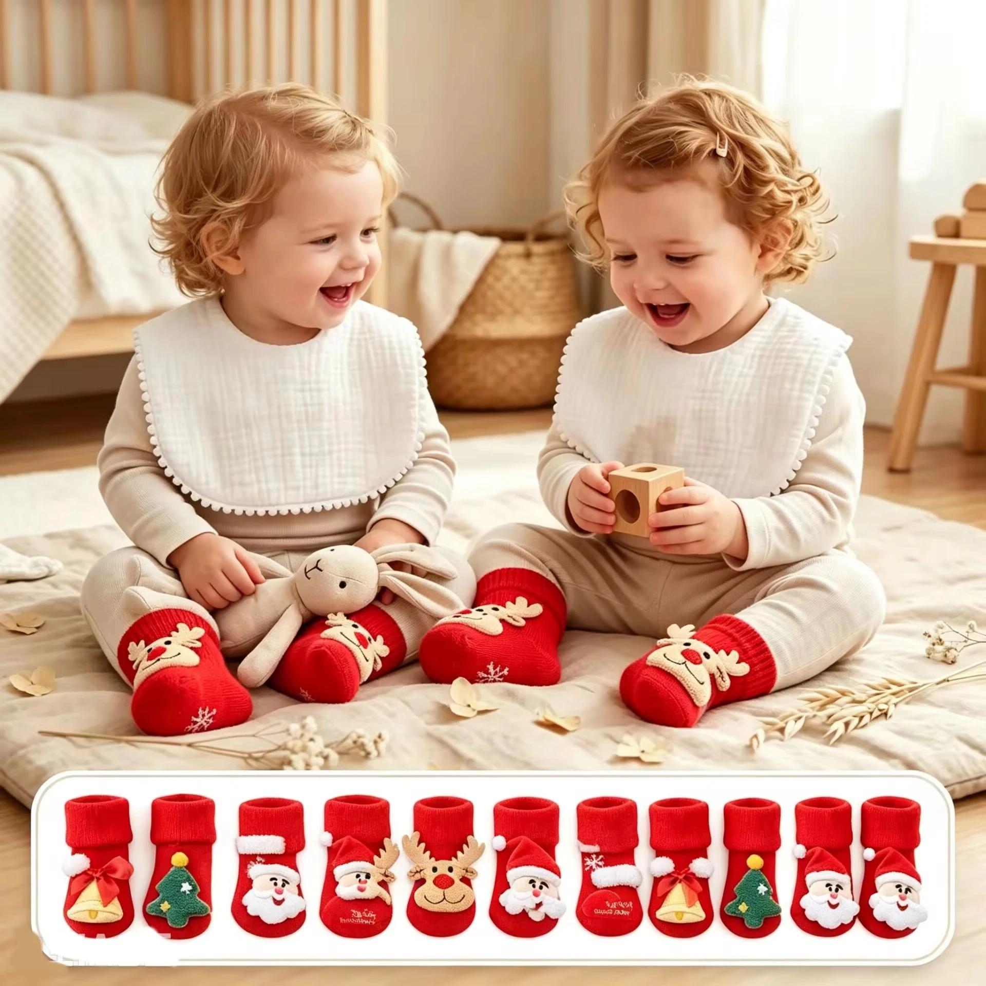 Thick Socks Elements Gift And Delicate High Elasticity Socks Children Christmas Winter Ultra Cool 0-3 Years Kids Floor Socks