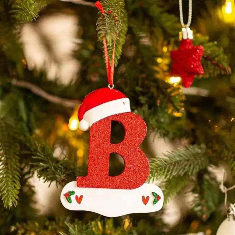 Árvore de natal decoração carta pingente 26 letras casa férias acrílico diy pingente natal 2024 ano novo decoração ornamento navidad