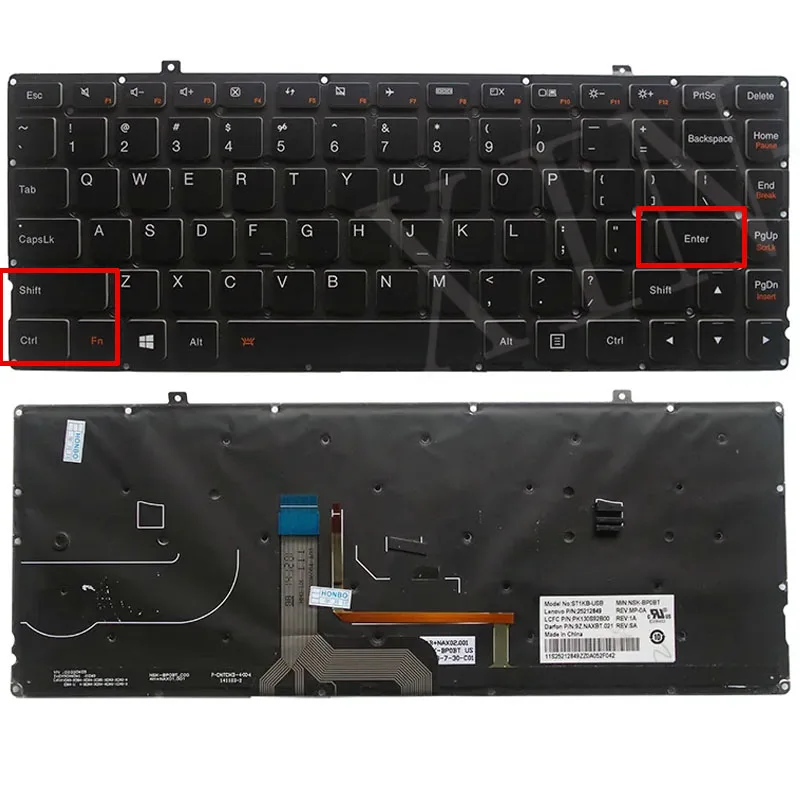 

Клавиатура для ноутбука Lenovo Ideapad Yoga 2 Pro с подсветкой 13 дюймов