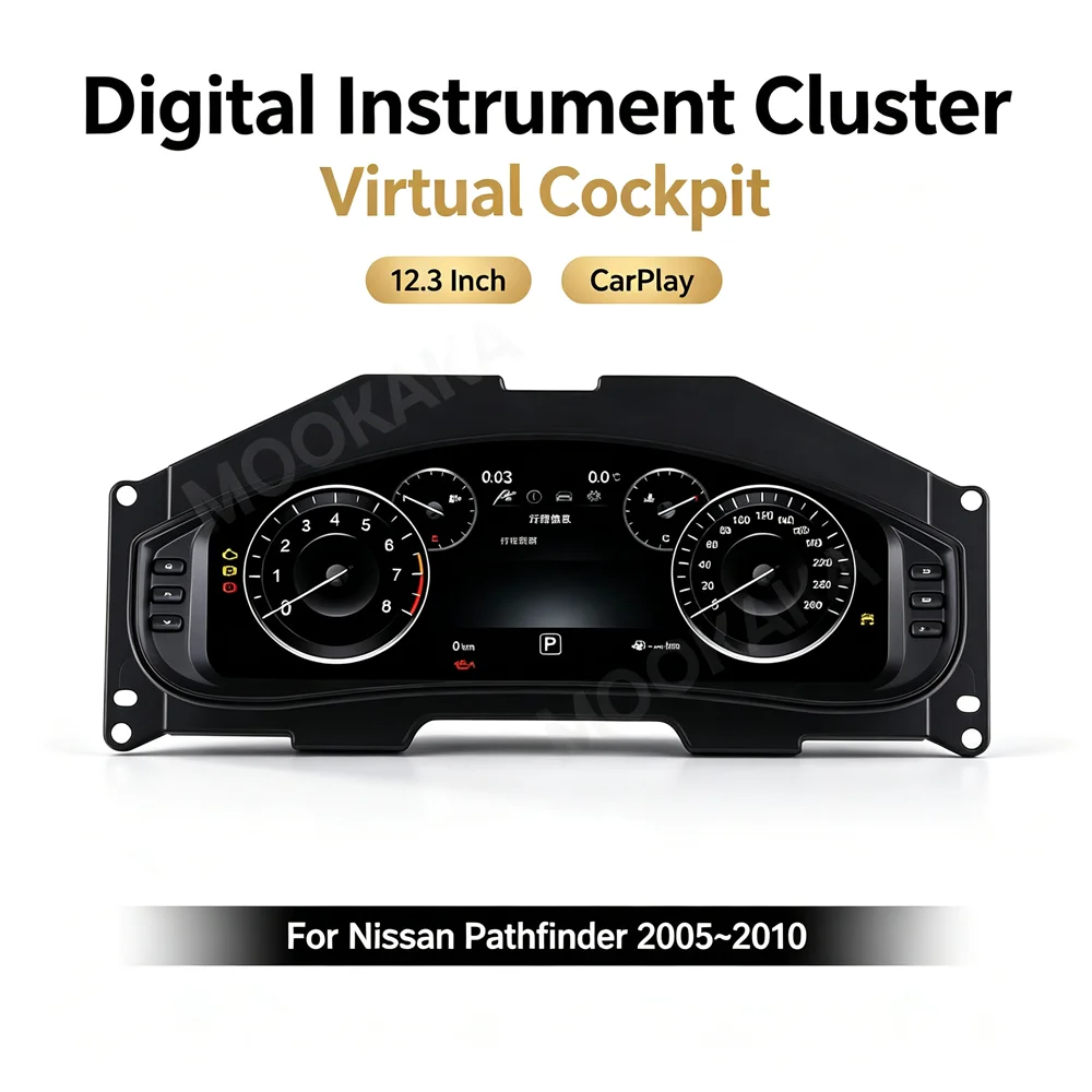 For Nissan Pathfinder 2005~2010 12.3 inch Linux System Auto Gauge Dashboard Panel Speed Meter