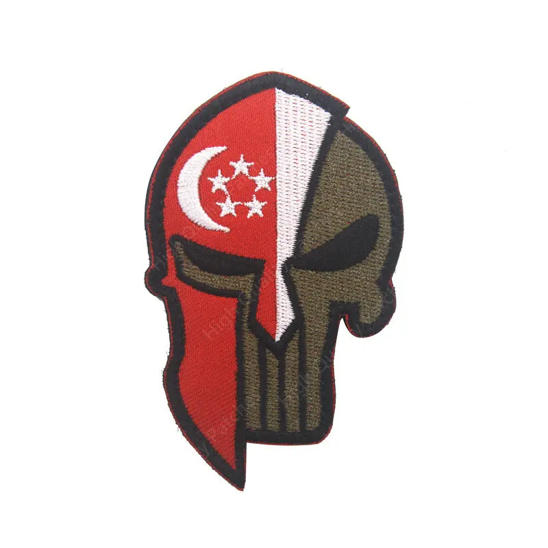 Singapore morale badge embroidery wrap cloth sticker laser cut reflective sheet reflective armband magic sticker Militarypatches