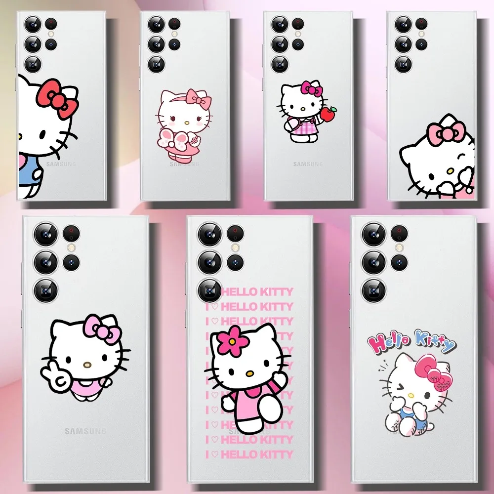 

Cute H-Hello K-kitties Phone Case For Samsung Galaxy A52 A12 A51 S21 Edge S22ULTRA S23 S20LITE Plus Ultra Transparent Cover