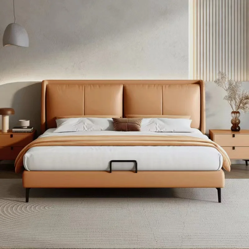 pm-Modern Luxury Caramel Leath - Gas Lift Storage Bed Hydraulic review and price