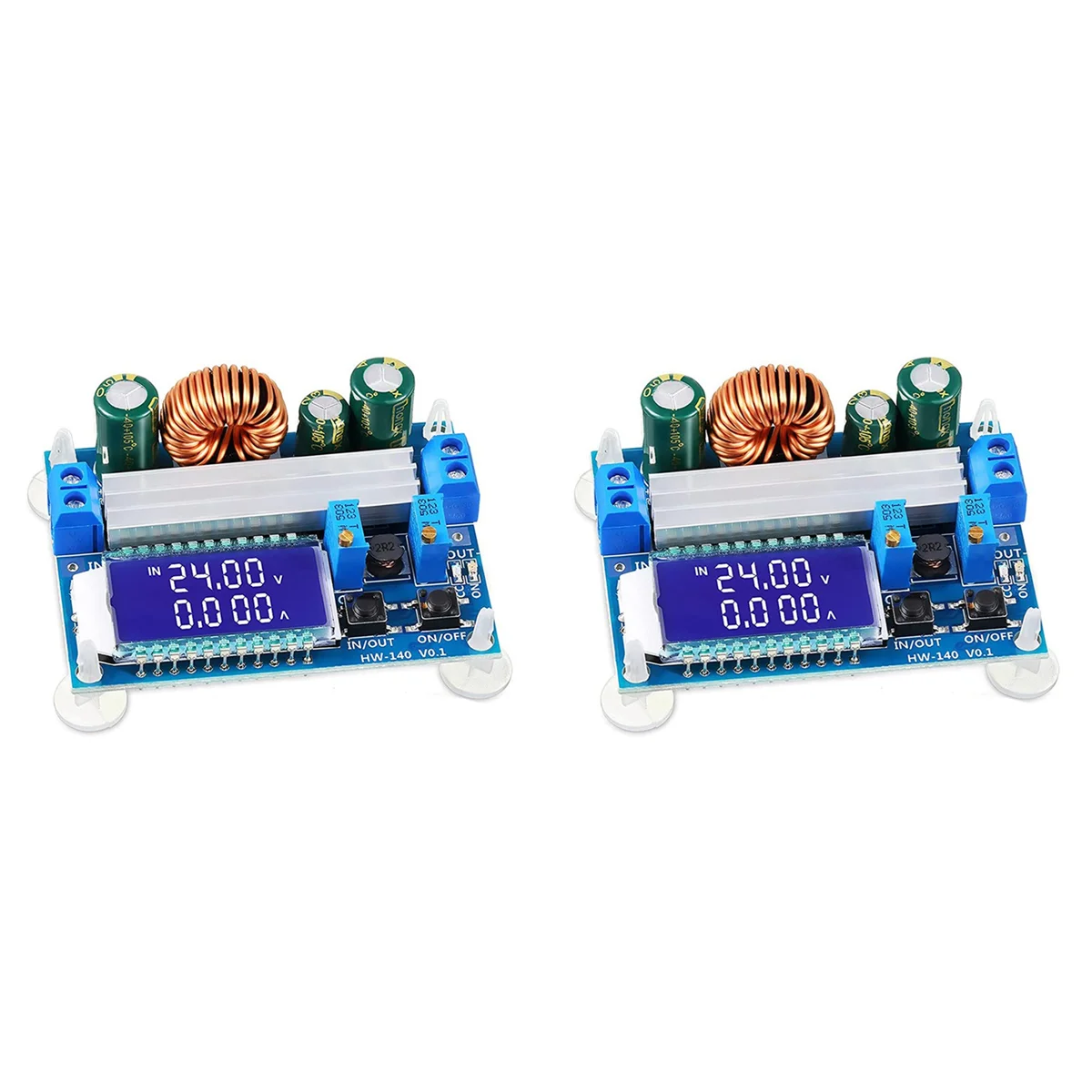 New 2X 35W DC 5.5-30V to 0.5-30V Digital LCD Display Automatic Step Up Down Buck Boost Converter Power Supply Module