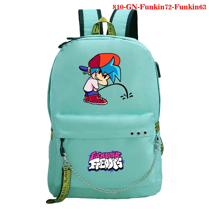 Trendy USB Charge Friday Night Funkin Backpack For Girls Boys Students School Bags Bookbag Knapsack Women Travel Laptop Rucksack