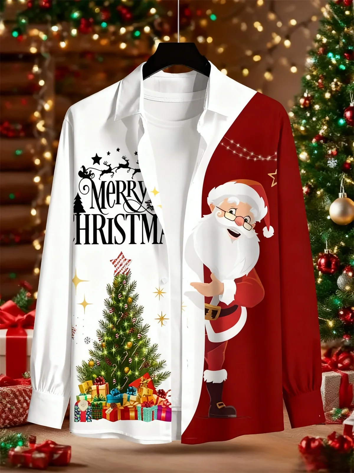 Мужская рождественская рубашка