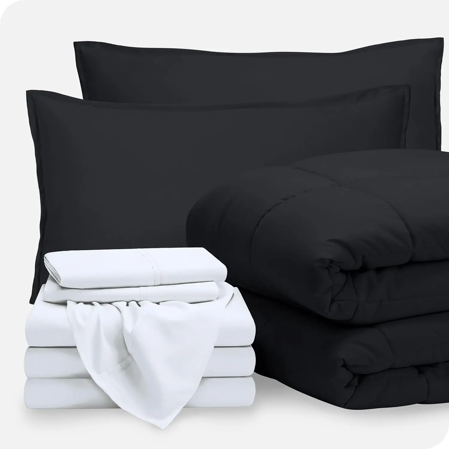 Bed-in-A-Bag 8 Piece Comforter & Sheet Set - Split Queen - Goose Down Alternative - Ultra-Soft 1800 Premium Bedding Set