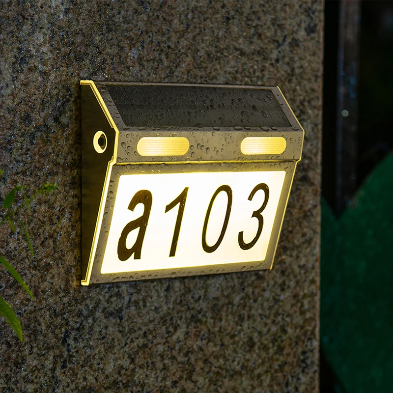 

Solar House Number Plate Lamp Outdoor Waterproof Wall Light LED Courtyard Light for Lamp used for House Store Gate Door Sign