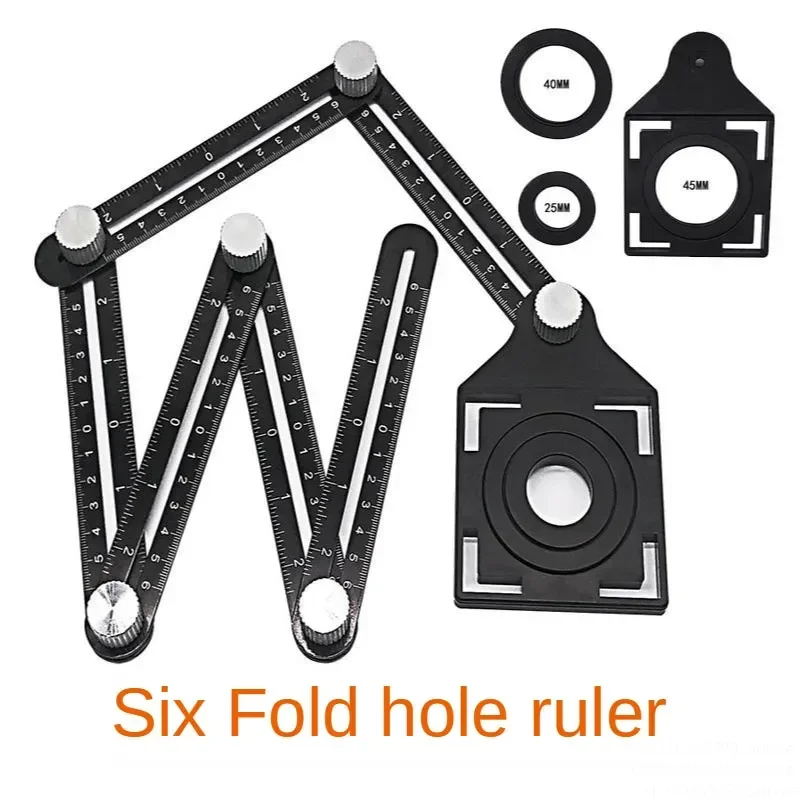 6-fold Aluminium Alloy Angle Ruler Finder Measuring Ruler Perforated Mold Template Tool Izer Locator Drill Guide Tile Hole