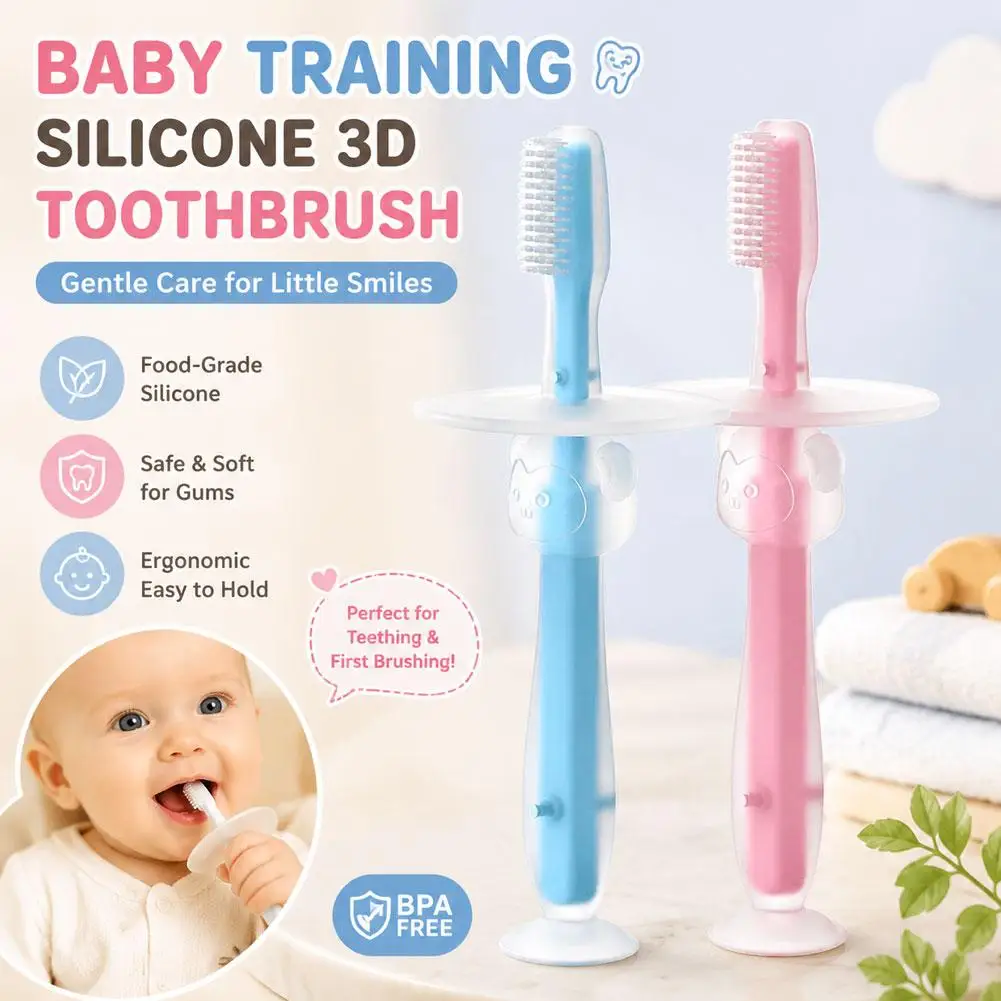 Infant Baby Silicone Deciduous Teeth Toothbrush Oral Tongue Cleaner Food-Grade Silicone Material Infant Training Baby Toothbrush