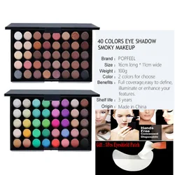 40 Colors Eyeshadow Makeup Palette Matte Shimmer Glitter Eye Shadow Lasting Waterproof Smoky Sequin Eye Makeup Cosmetic Beauty