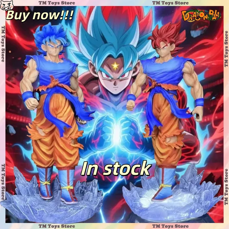 

JG Studio Kakarotto Dragon Ball Anime Figure 35CM Son Goku ‌Figurine Super Saiyan God Blue Two Head PVC Model Collect Toys Gifts