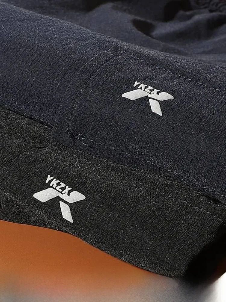 Lightweight Quick-Dry Outdoor Men's Work Shorts Embroidered Lettering Stylish Commute Series Casual Loose Fit Polyester Fiber