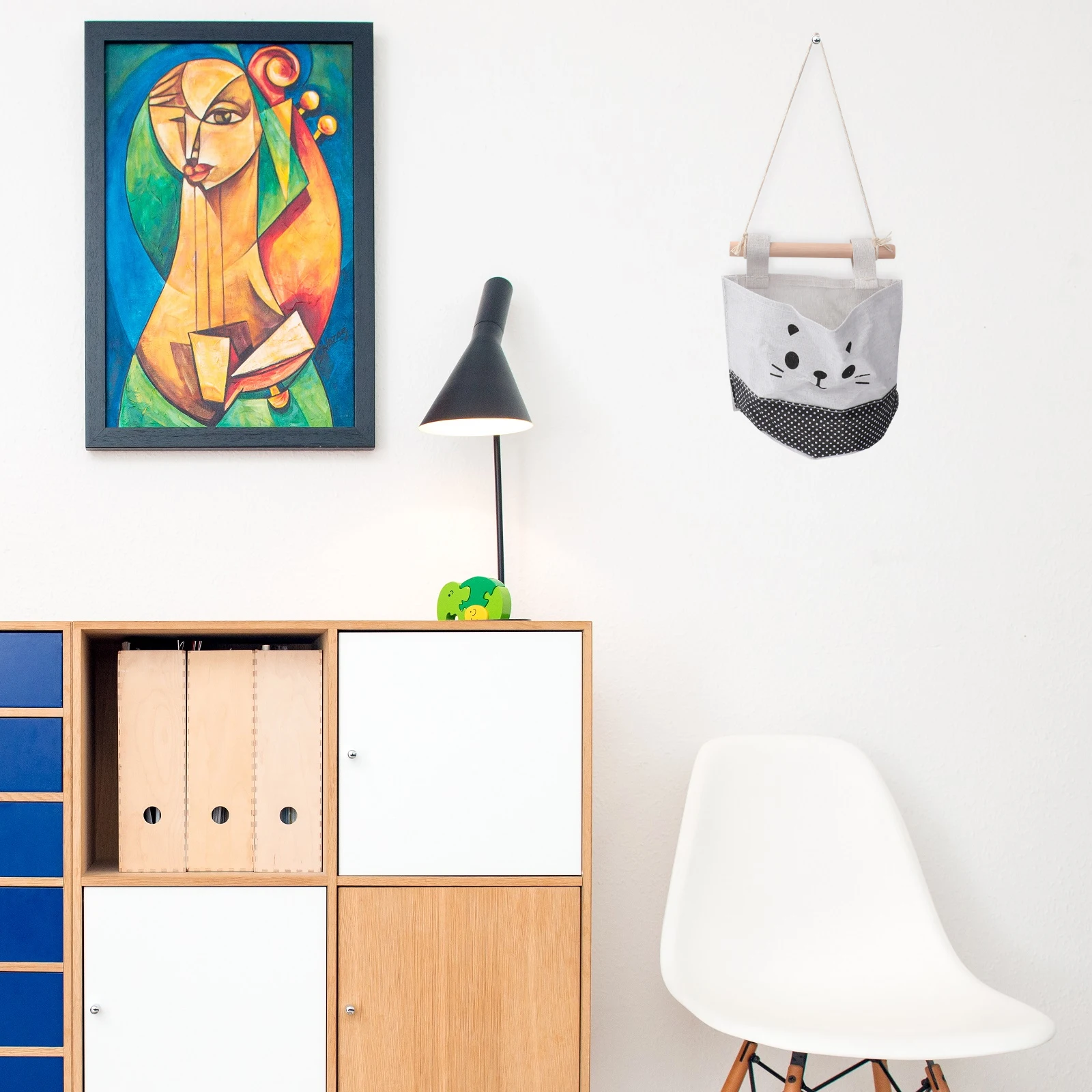 

Hanging Wall Mount Organizer Pocket for Closet Desk Hanging Storage Bag Kids Bed Wooden Bar Household Storage Tools