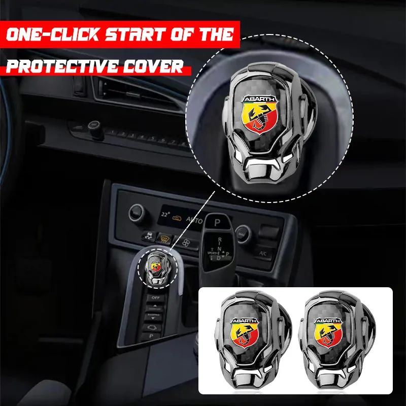 Car One-click Start Protective Cover Interior Button Decoration Sticker for Abbas Fiat Doblo Pondo Stilo Punto Panda Grande 500C