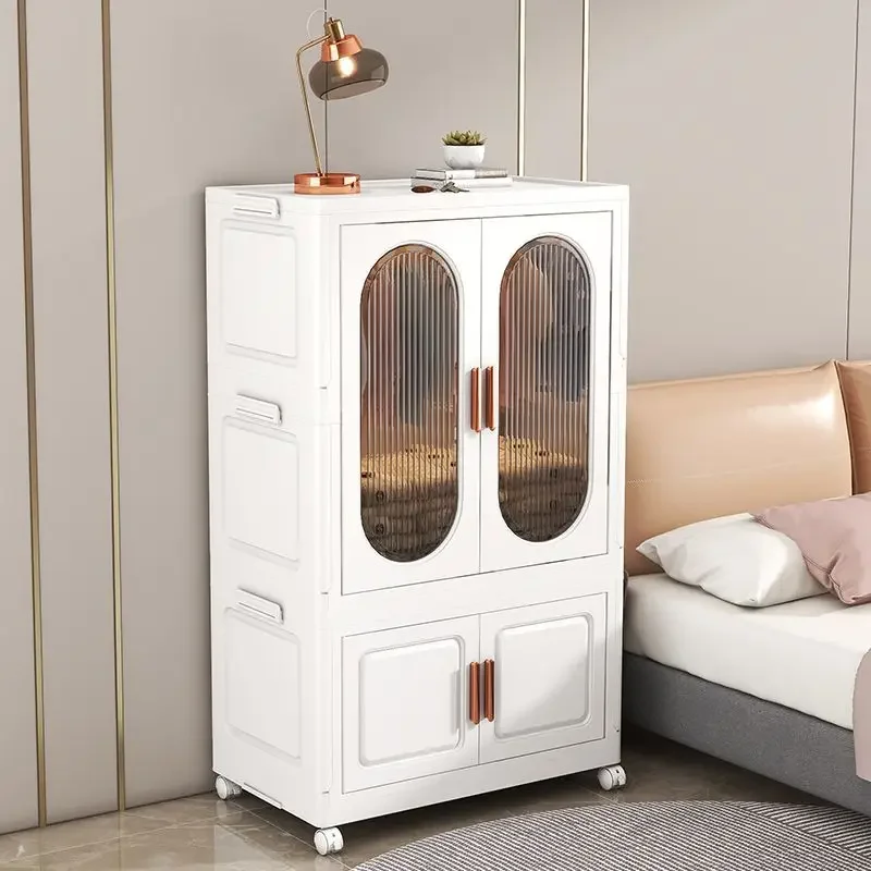 

Large folding free installation storage cabinet baby home bedroom transparent and removable