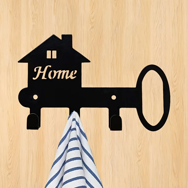 2D Wall-Mounted Organizer for Keys & Hats，garage key hook decorative clothes hat hook wall decoration Charming Metal Key Hook