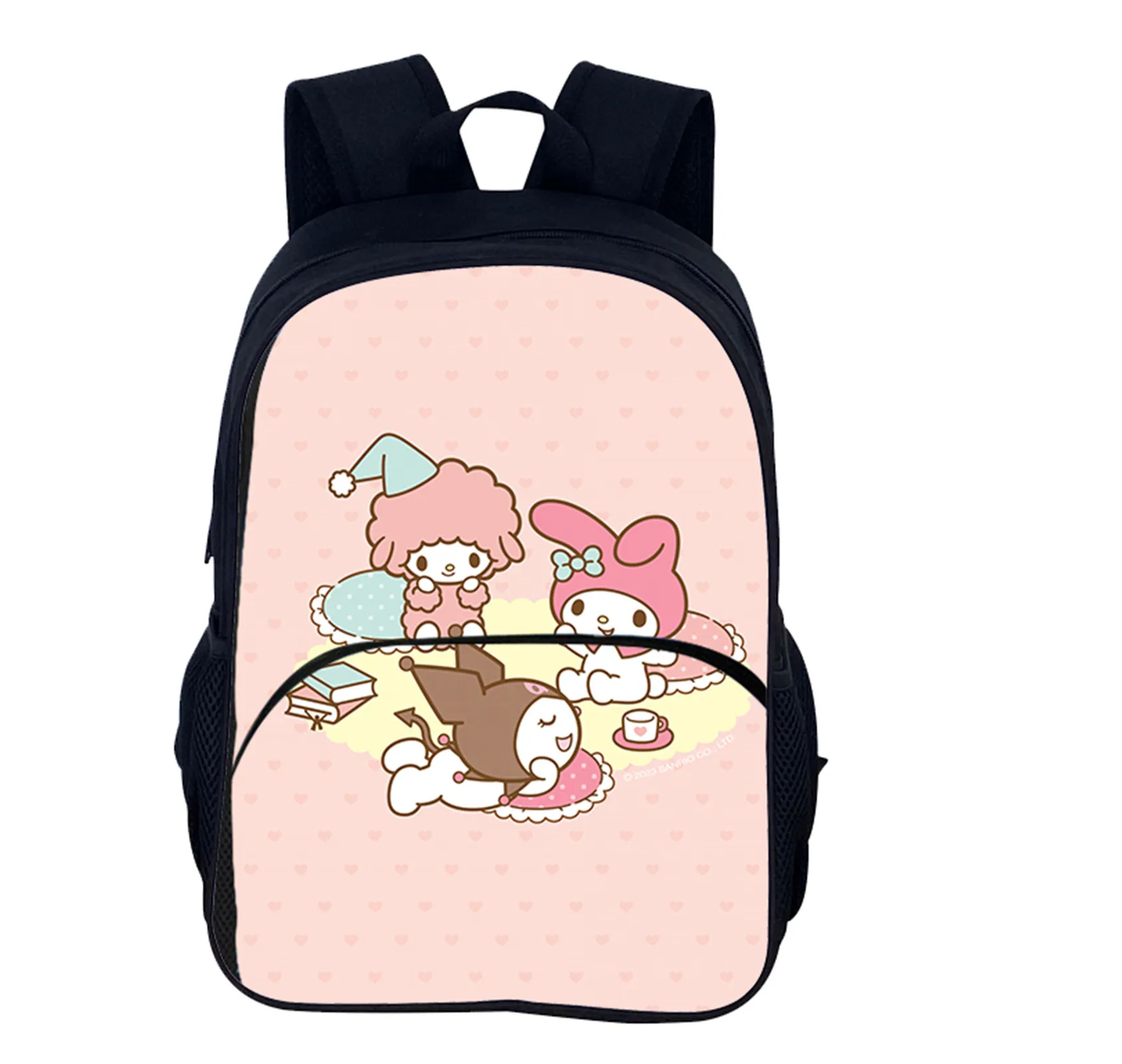 

Kuromi Canvas Backpack with Front Pocket,Student Lightweight Bookbag Daily Knapsack