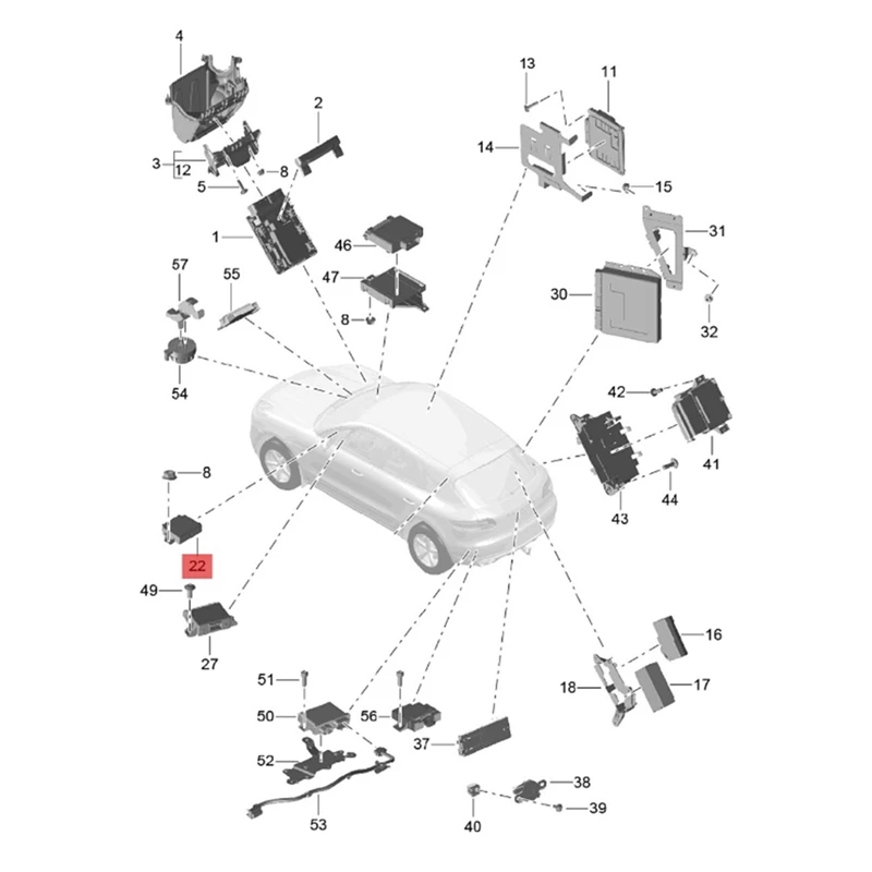 95B.919.475.L Car Radar ECU Computer Board Control Module For Porsche Cayenne 11-18 Macan 14-18 Parts 95B919475L 1721408840