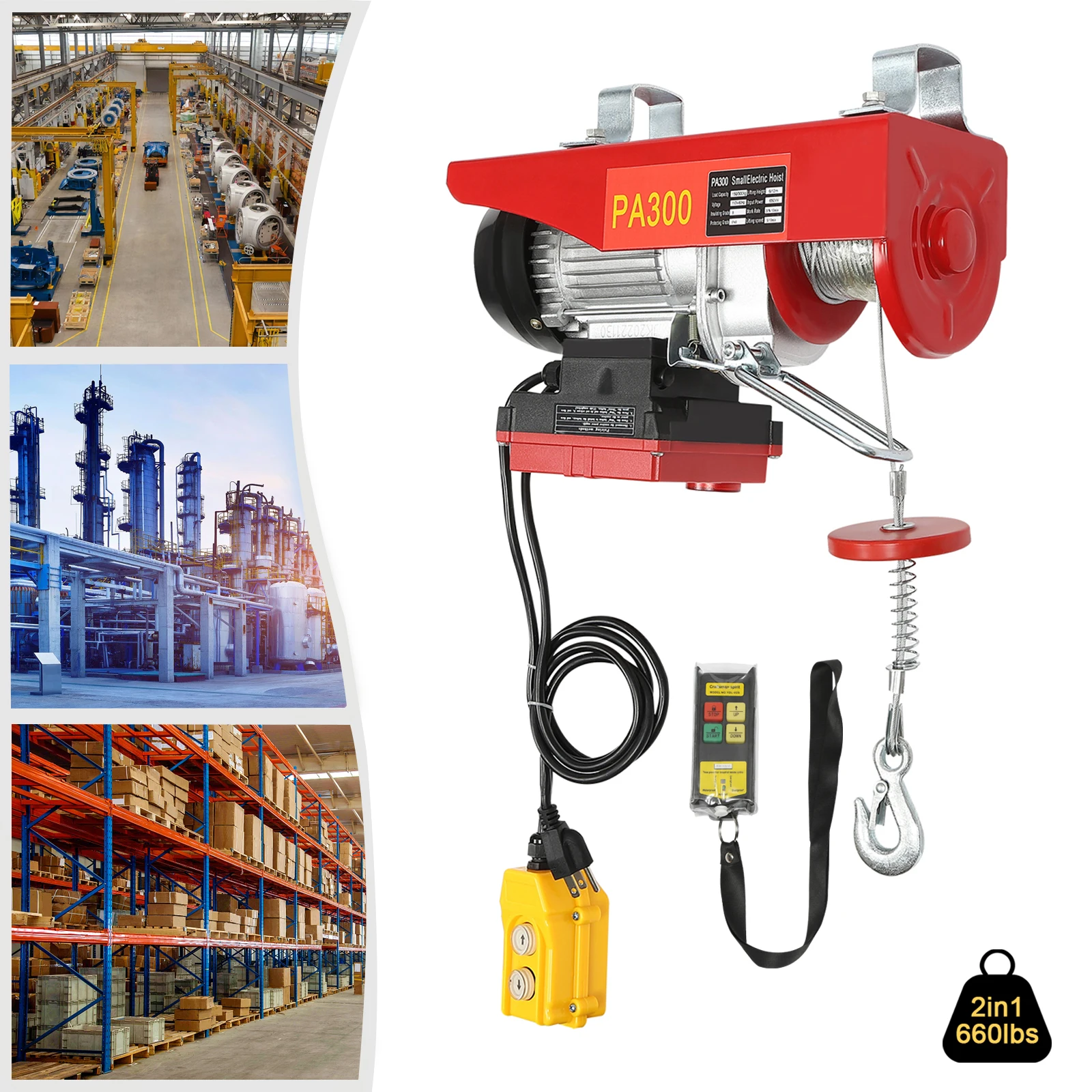 

110V Electric Hoist For Lifting In Factories Warehouses Construction Site 2 in 1