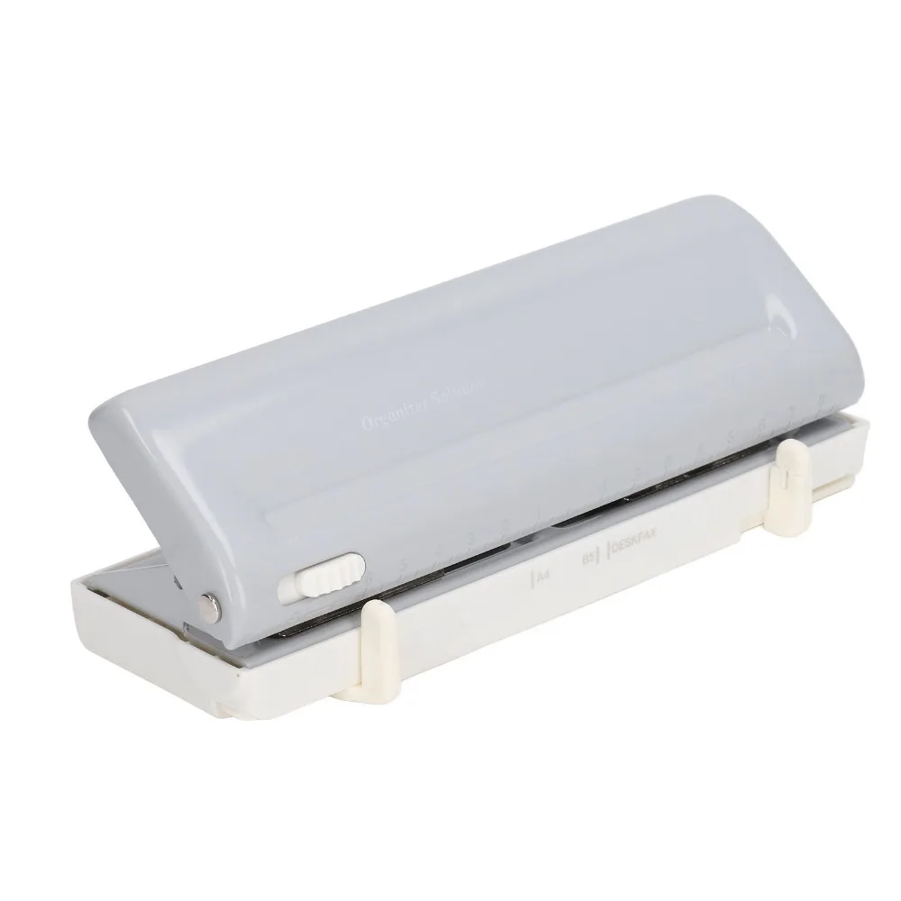 ABS 6 Hole Paper Punch 5.5mm Hole Diameter Adjustable Center Spacing Loose Leaf Paper Puncher Solid Practical Paper Punch