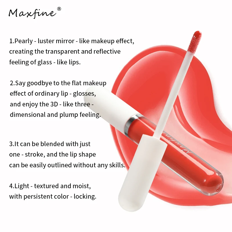 ลิปกลอสกระจกเงา ลิปกลอสให้ความชุ่มชื้น ไม่แสดงเส้นริมฝีปาก อเนกประสงค์สำหรับใช้ในชีวิตประจำวัน