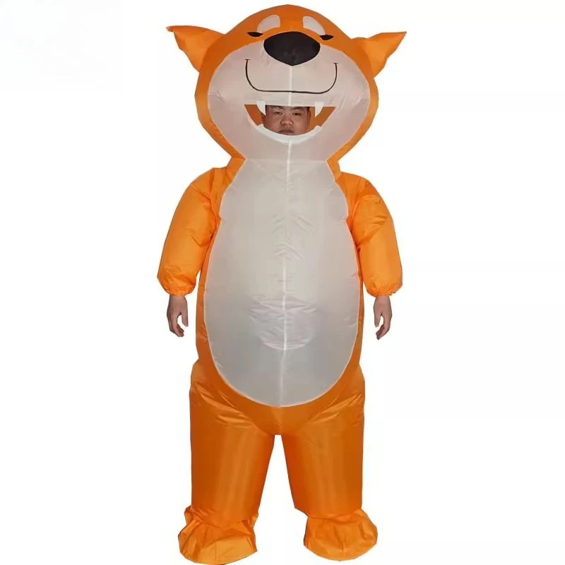 

Orange Dog Inflatable Mascot Costume for Adult Blow up Anime Cosplay Suits Funny Halloween Party Carnival Fancy Dressing up Prop