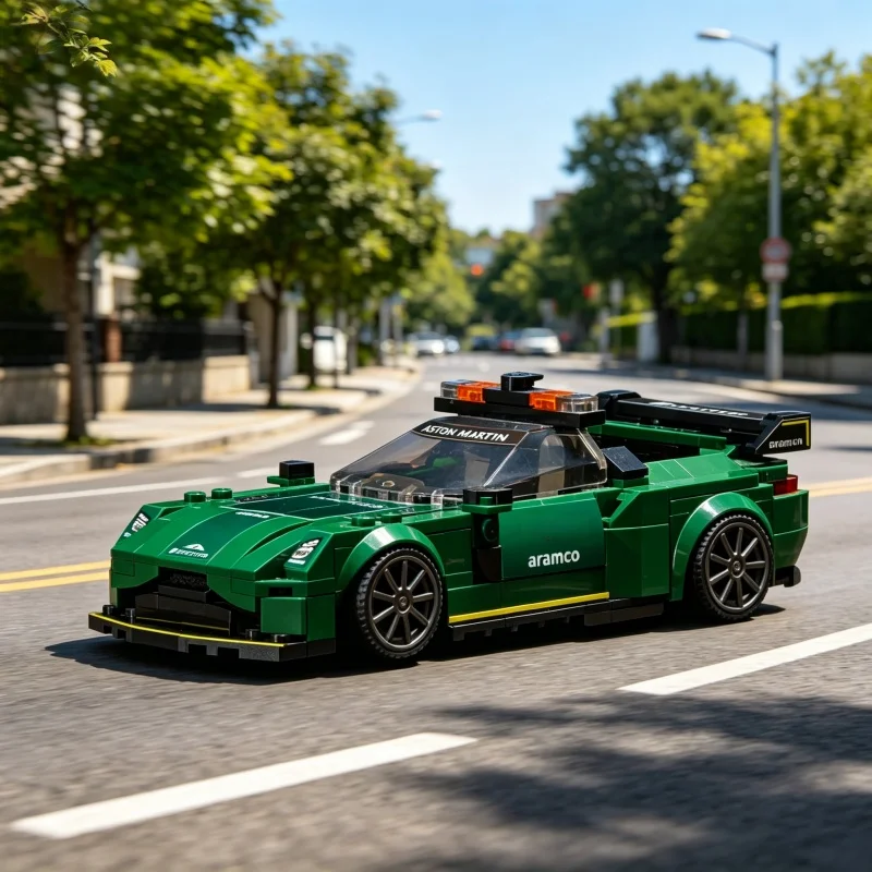 Modelo de Bloques de Construcción del Aston Martin Vantage F1 Safety Car 2026, Decoración Coleccionable para Escritorio, Regalo de Cumpleaños