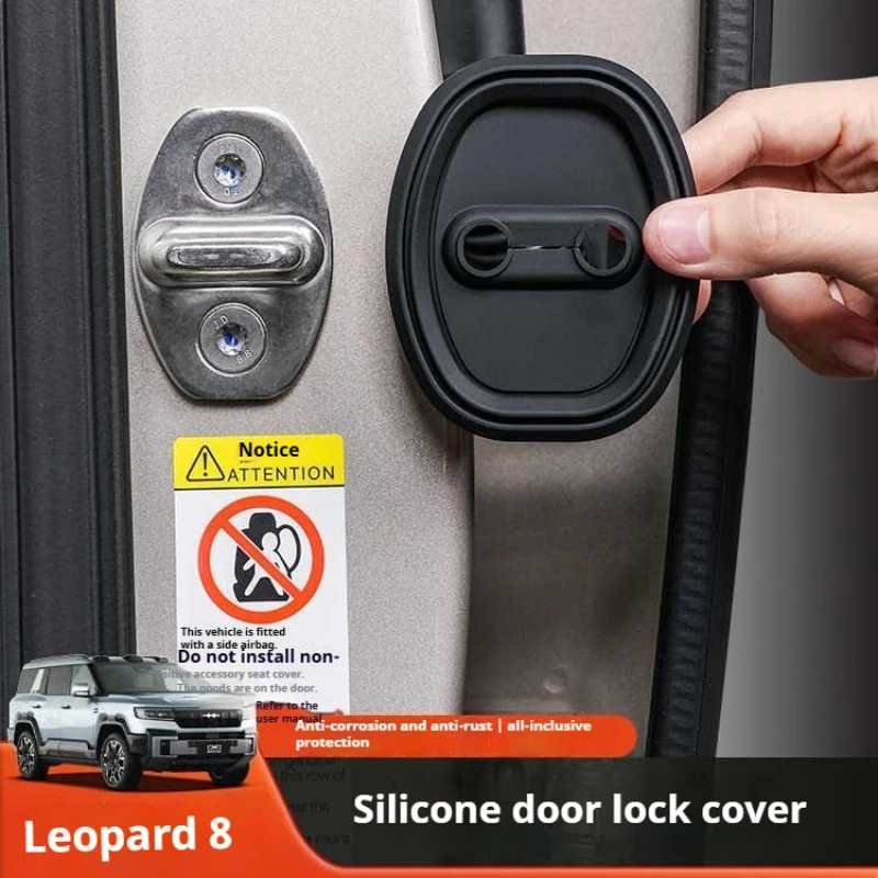 For Leopard 8 BYD Formula Leopard 8 Silicone Door Lock Cover Protector Buffer Pad Dampener Interior Styling Accessory