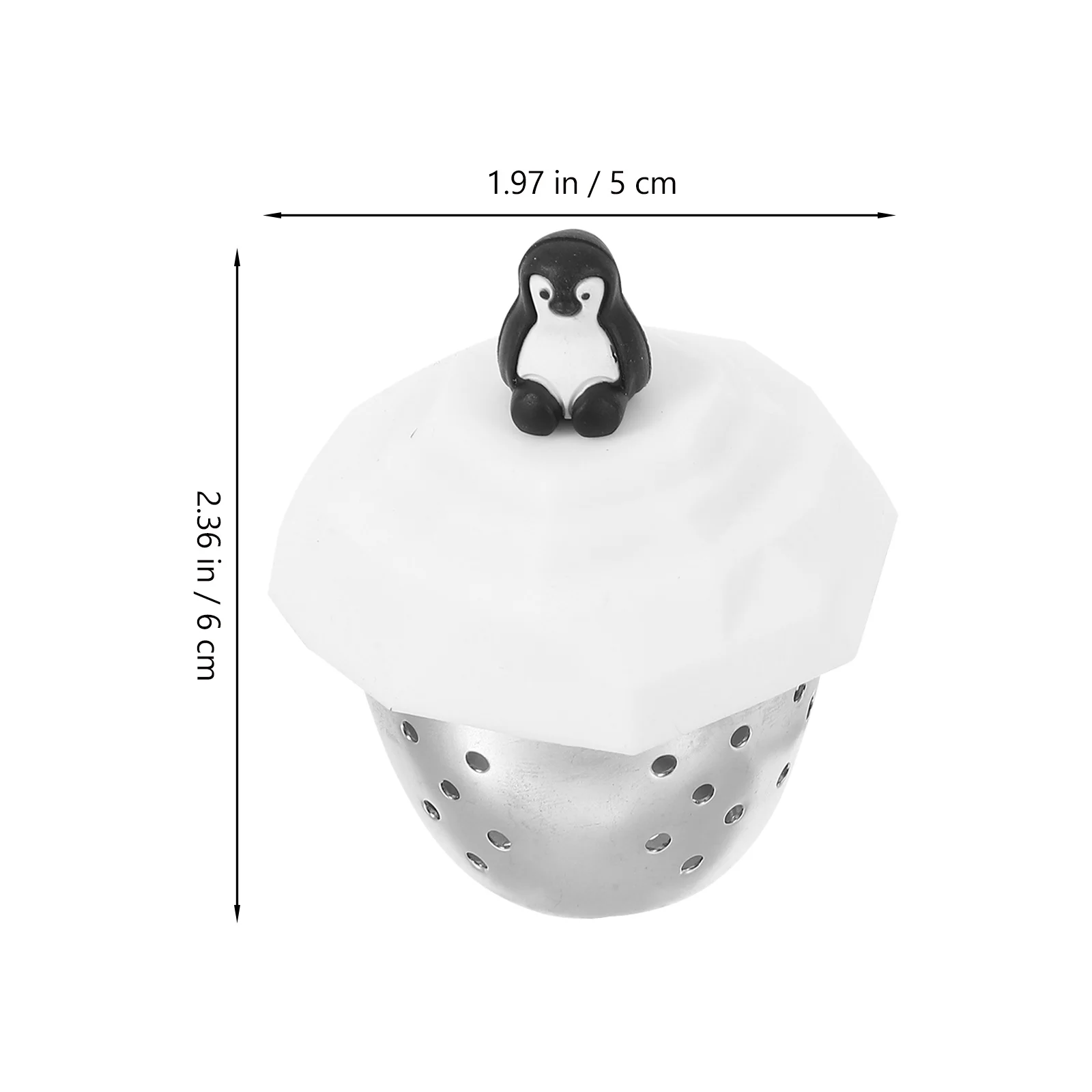 1 قطعة مصفاة شاي البطريق الجميلة آمنة للطعام من السيليكون والفولاذ المقاوم للصدأ فلتر شاي قابل لإعادة الاستخدام لكوب أو إبريق الشاي الإبداعي