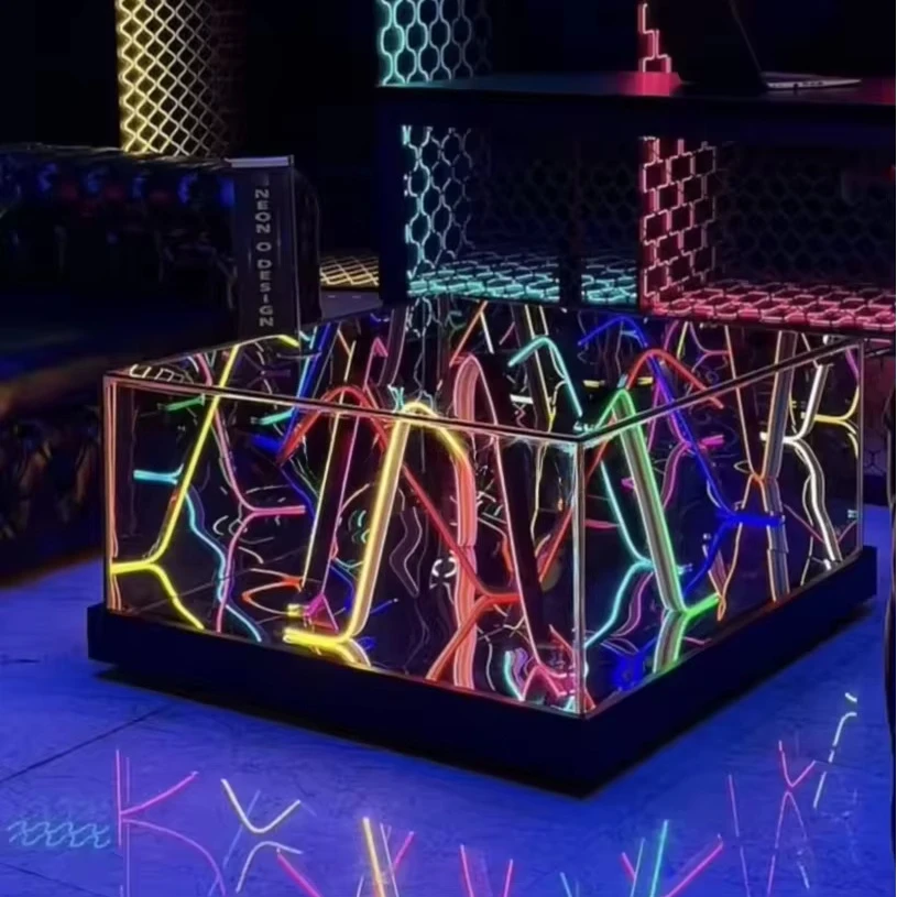 Light Emitting Diode Lighting Modern Marble Coffee Table Family Bar Hotel Gym Shopping Center Nightclub Salon Farmhouse
