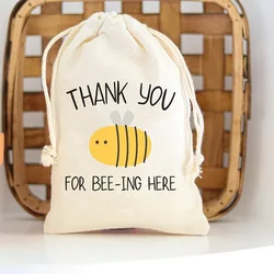 5pcs Bee Favor Bags Sweet as Can Bee garden Themed boy girl Baby Shower 1st first birthday party table decoration Thank You gift