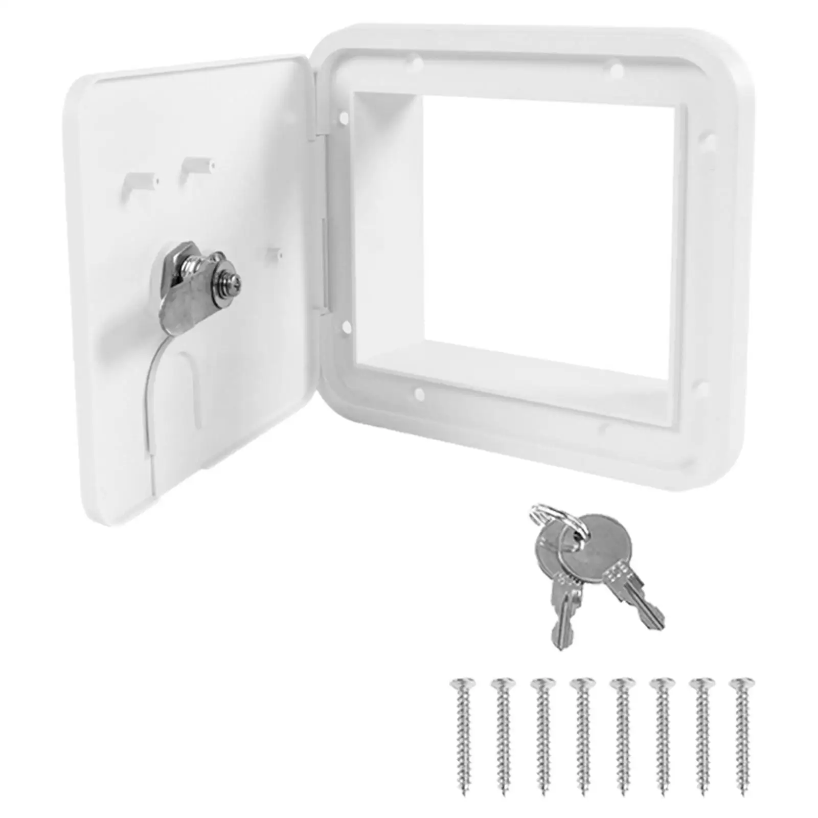 

RV Electric Cable Hatch W/ 2 Keys White Fit for Trailer