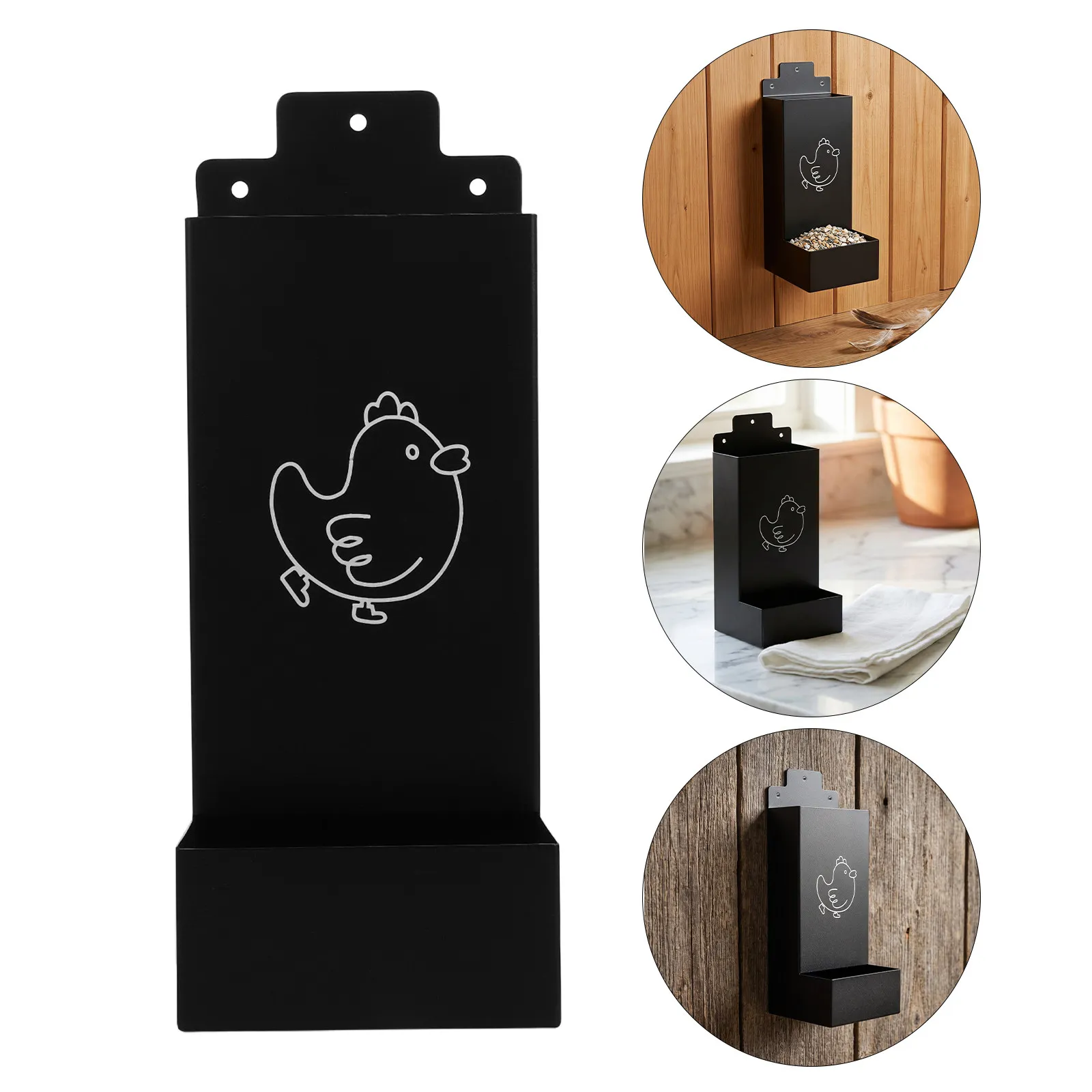 Chicken Grit Feeder Hanging Metal Oyster Shell Feeder for Hens Chick Supplement Automatic Feeding Tray Chicken Coop Essentials