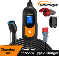 GUWIEYG Type2 Portable EV Charger 11KW/22KW 3Phase Fast Charging IEC62196-2 Controller Wallbox for Electric Car