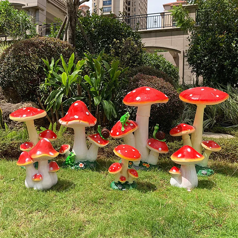 

Simulation large mushroom ornament outdoor garden courtyard lawn micro landscape plant fiberglass ornament