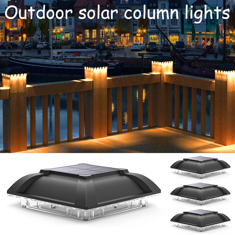 LED Solar Column Light Outdoor IP65 Waterproof Solar Light Garden Yard Garden Outside Decorative Lighting for 4 Inch Wood Posts