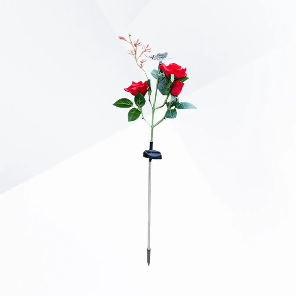 

Solar Red Flowers Butterfly Outdoor Garden Stake Decorative Lawn Lamp Solar Powered LED for Patio Yard Pathway