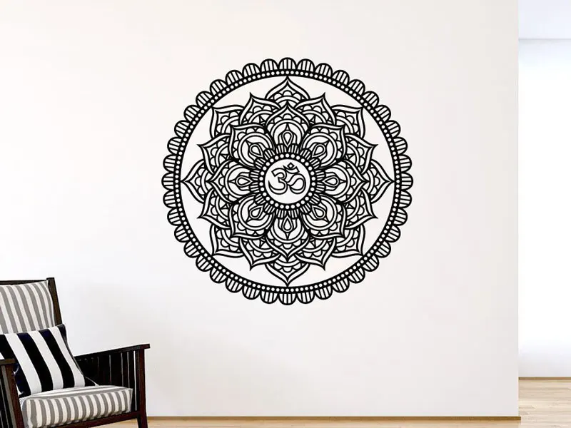 

Om Wall decals. Mandala vinyl sticker. Yoga Studio Wall Decor, Om Symbol Decal, Bedroom Living Room Decal MTL16