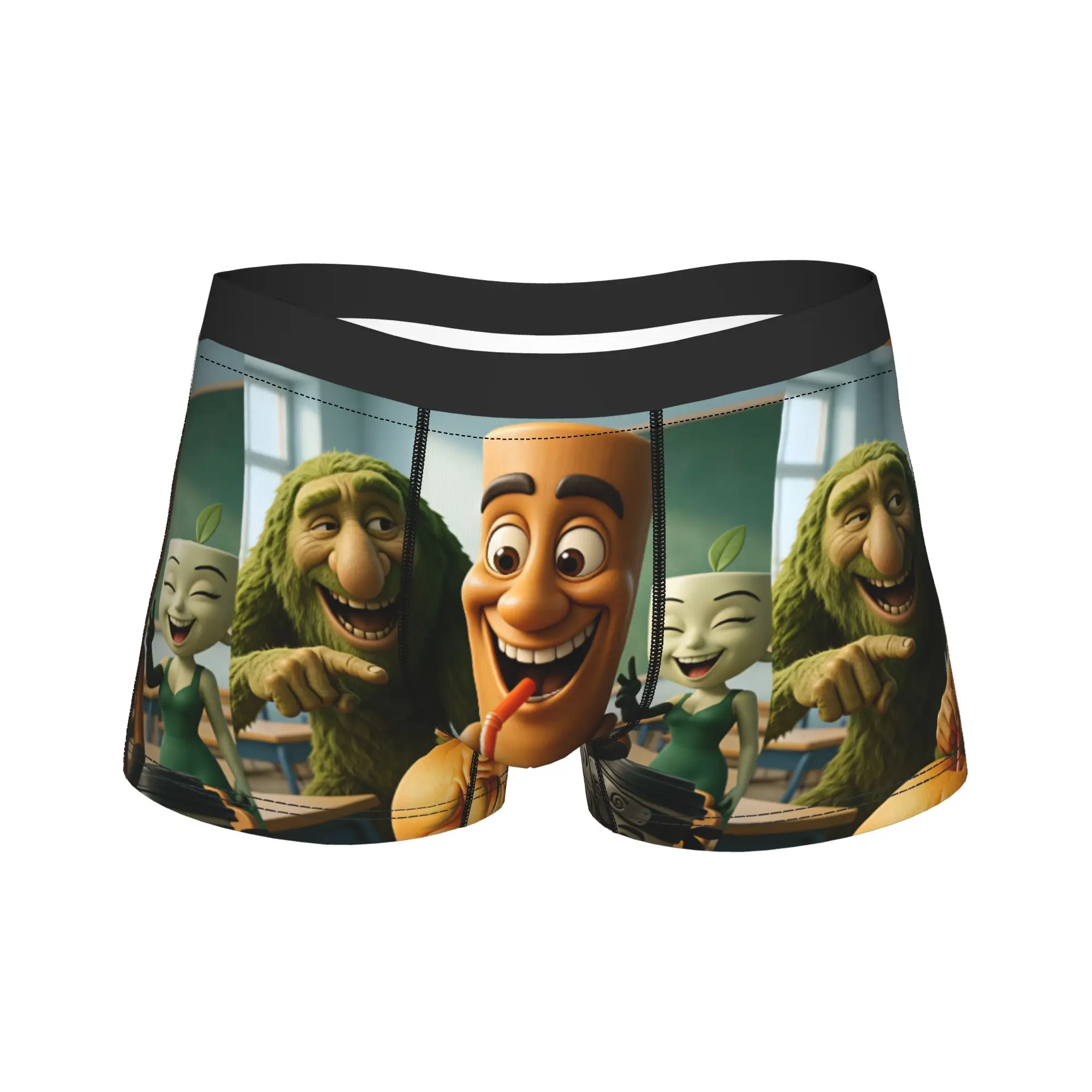 Tung Tung Sahur School Classroom Funny Meme Underwear  Men Shorts Briefs Classic Trunk Trenky Printed Plus Size Underpants