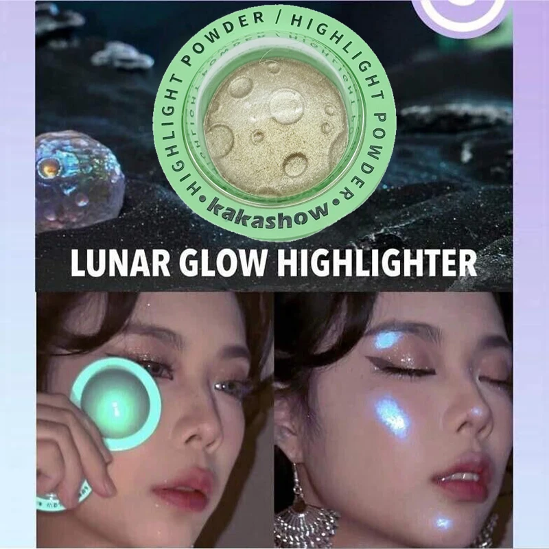 Natural Planet Highlighter Powder, contorno de rosto brilhante de alto brilho claro, sombra de olho tridimensional, duradoura destaque cosmético