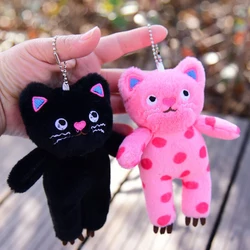 Kawaii Cat Plush Keychain Cute Backpack Pendant Fluffy Soft Stuffed Animals Keyring Car Key Buckle Accessories For Girl Women