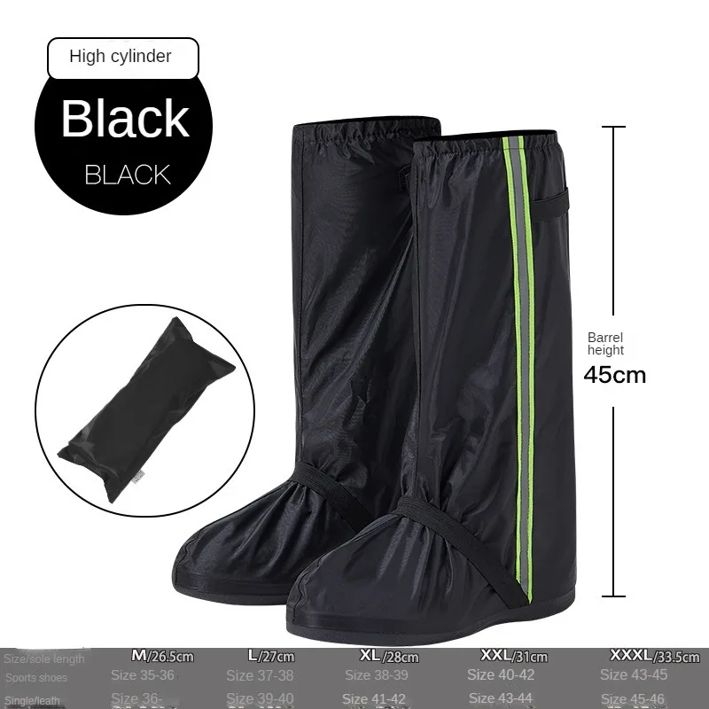 Oxford Cloth Shoe Covers High Sleeves Rain Proof Shoe Covers Cycling Waterproof Shoe Covers Outdoor Travel Thickened Anti Slip