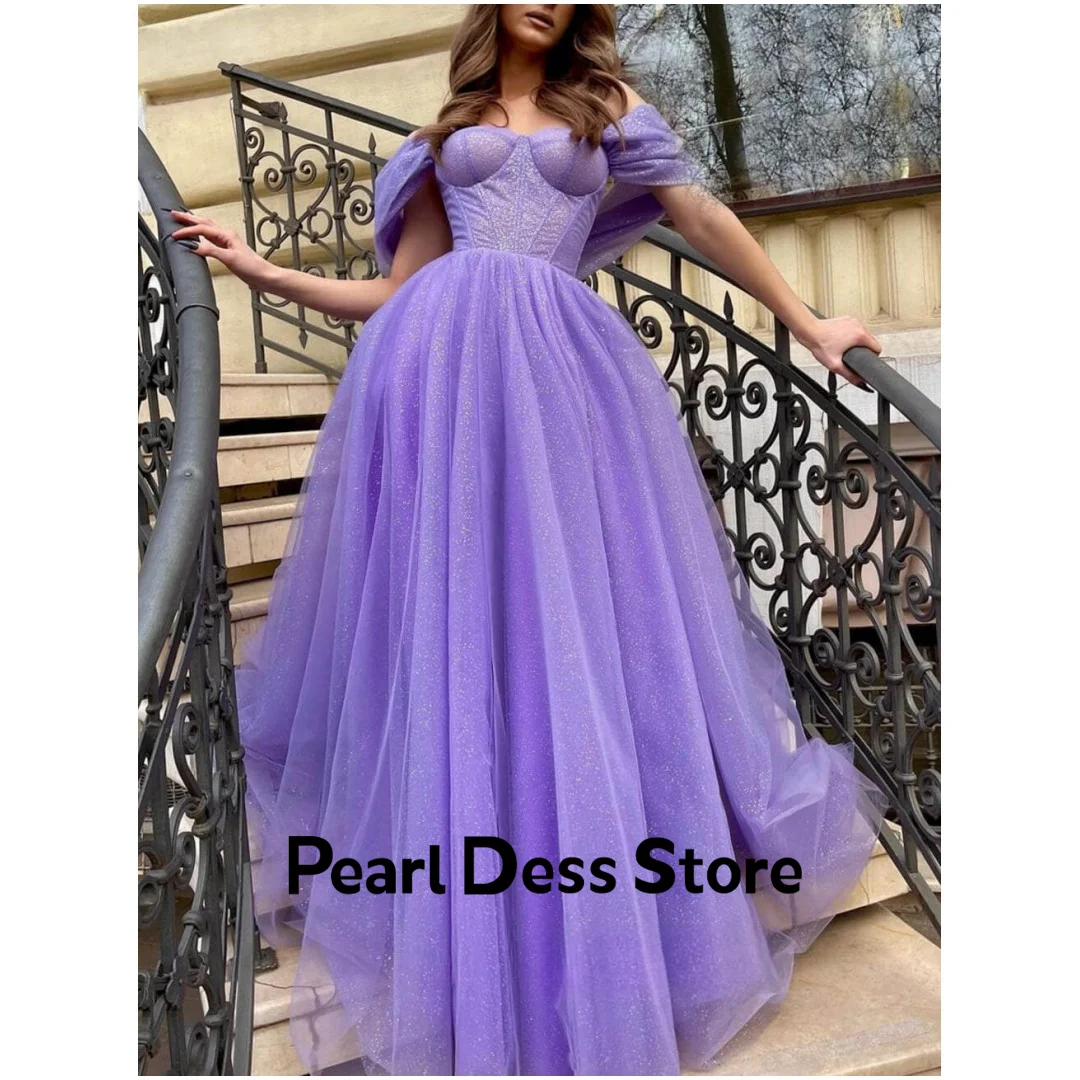 

Lavender Color Elegant Woman Ceremony Dresses 2024 Side Slit Line A Shiny Elegant Chic Dress Es Amanda Novias Prom